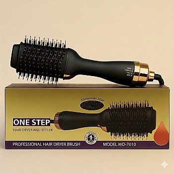 1200W,Hair Dryer Brush, with Black Ion Technology, 1200W,Wide Oval Design 19cm, 3 Heat Settings,360° Airflow, Fast Drying & Styling,Ionic Anti-Frizz Technology.(فرشاه شعر استشوار)
