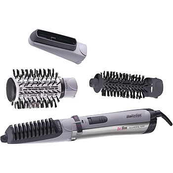 Babyliss Hair Styler Rotating Brush with Attachments, 1000 Watt, Silver/Black - 2735E - Hair Stylers