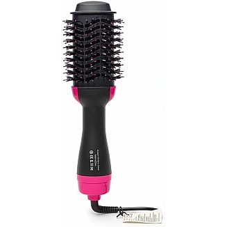 Hair Dryer Brush with Black Ion Technology, 1000W,Wide Oval Design 19cm, 3 Heat Settings,360° Airflow Hot Air Brush for Fast Drying & Styling,Ionic Anti-Frizz Technology.