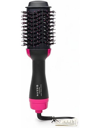 Hair Dryer Brush with Black Ion Technology, 1000W,Wide Oval Design 19cm, 3 Heat Settings,360° Airflow Hot Air Brush for Fast Drying & Styling,Ionic Anti-Frizz Technology.