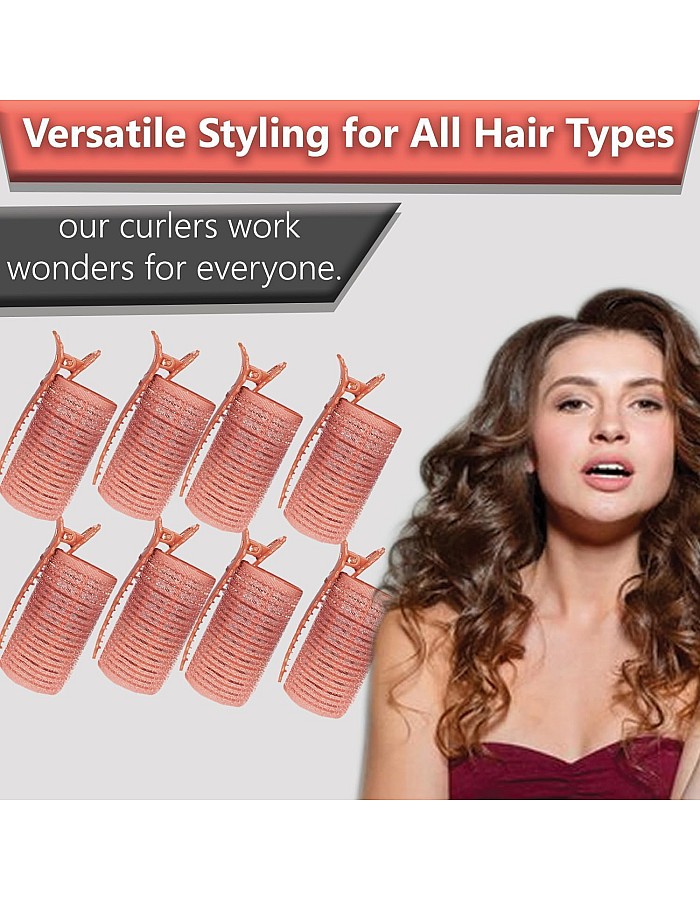 8pcs Self Grip Rollers Salon Hair Dressing Curlers Hair Rollers Self+8 CLIPS adhesive Plastic Hair Curlers DIY Curly Curlers Hairstyle Tools 3.5 cm (MULTICOLOR)