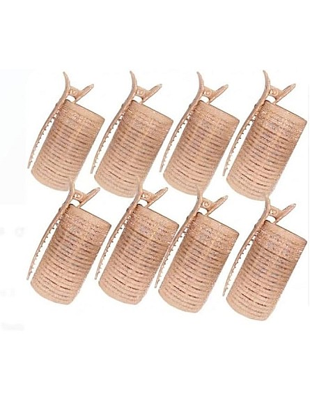 8pcs Self Grip Rollers Salon Hair Dressing Curlers Hair Rollers Self+8 CLIPS adhesive Plastic Hair Curlers DIY Curly Curlers Hairstyle Tools 3.5 cm (MULTICOLOR)