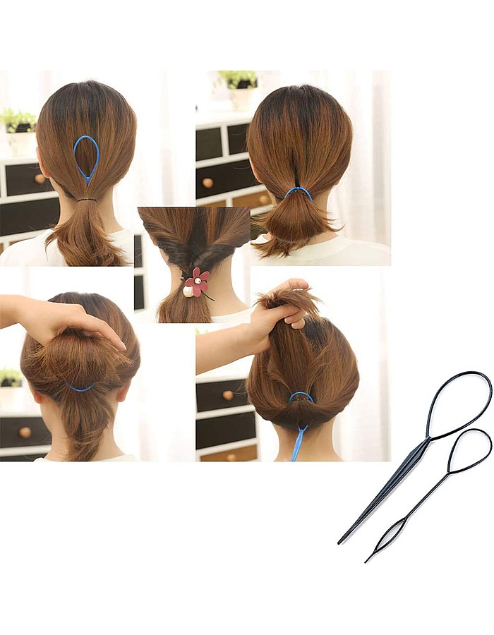 Hair Braiding Tools Hair Loop Styling Tools French Braiding Tools Hair Pull-Through Tools DIY Hair Styling Tools Hair Braiding Tools for Women and Girls (Pack of 6 )