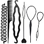 Hair Braiding Tools Hair Loop Styling Tools French Braiding Tools Hair Pull-Through Tools DIY Hair Styling Tools Hair Braiding Tools for Women and Girls (Pack of 6 )