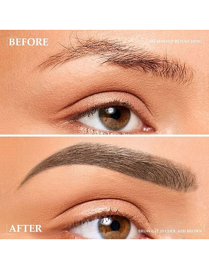 ماسكارا حواجب - جل لزيادة كثافة الحواجب يدوم طويلا وملء وتحديد وتشكيل الحواجب بمظهر طبيعي املء، لون بني