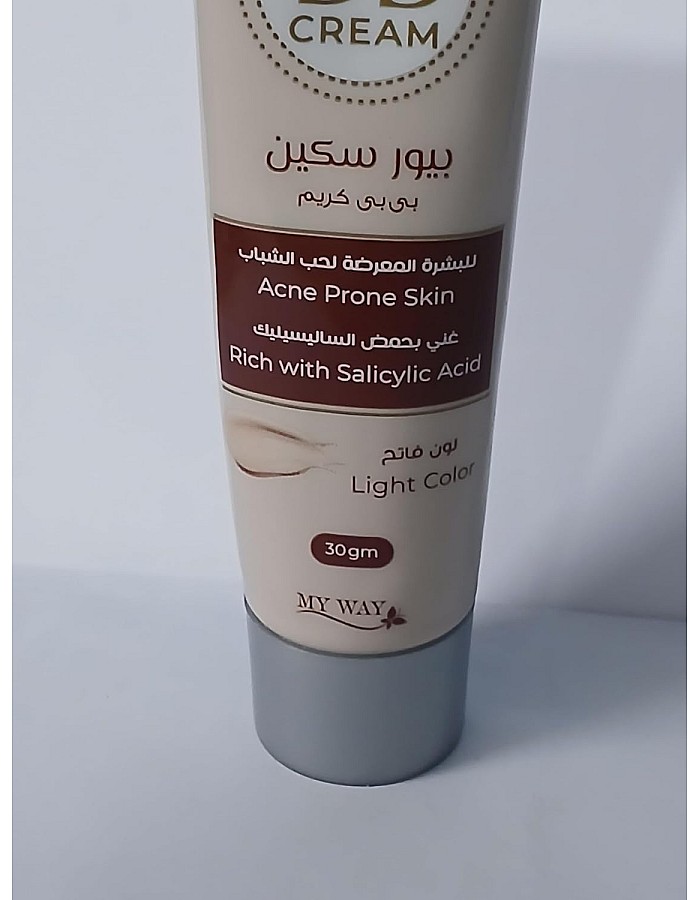 Pure Skin BB Cream for Even Skin Tone & Blemishes & Reduces Acne & Black Spots Salicylic Acid Rich 30g (Light)