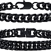 VNOX 2/5 Pcs Chain Bracelet for Men Women - Sturdy Stainless Steel Curb Width Cuban Link Chain Bracelet Set for Men Women,6.5/7/7.4/8.2/9 Inches