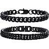 VNOX 2/5 Pcs Chain Bracelet for Men Women - Sturdy Stainless Steel Curb Width Cuban Link Chain Bracelet Set for Men Women,6.5/7/7.4/8.2/9 Inches