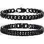 VNOX 2/5 Pcs Chain Bracelet for Men Women - Sturdy Stainless Steel Curb Width Cuban Link Chain Bracelet Set for Men Women,6.5/7/7.4/8.2/9 Inches