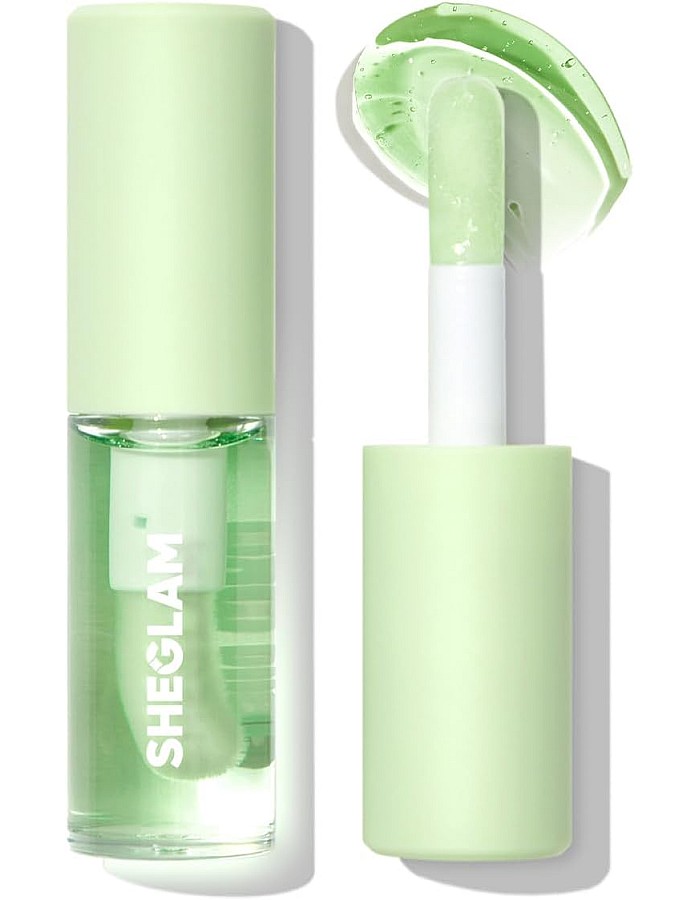 SHEGLAM Makeup - Jelly Wow Hydrating Lip Oil - Long-wearing moisturizing, non-sticky Plumping Lip Gloss with Sponge Tip Applicator (Green Apple Envy)
