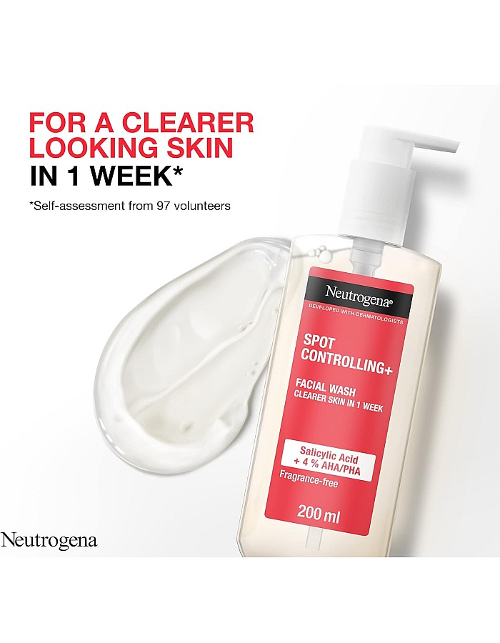 Neutrogena, Facial Wash Spot Controlling+, Clearer Skin in 1 Week, 200ml