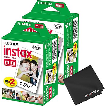 Fujifilm Boomph's Instax Mini Instant Film Kit: 40 Shoots Total, (10 Sheets x 4) - Capture Memories Anytime, Anywhere