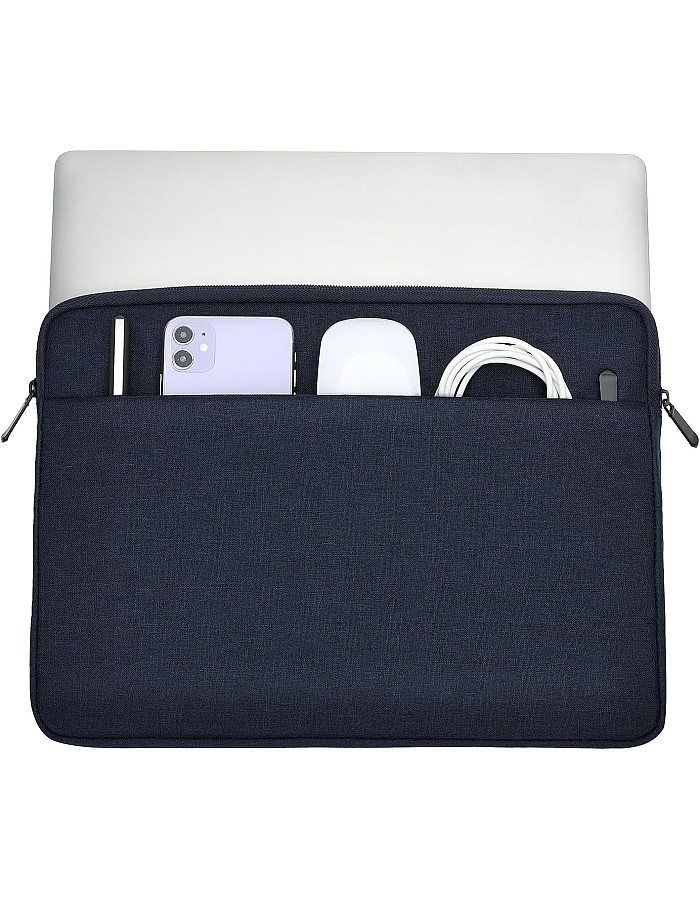 Laptop Sleeve 15.6 Inch Case Protective Cover Compatible with 15.6” Chromebook Notebook Computer, Slim Waterproof Padded Sleeve with Pocket, Navy Blue