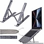 Arae Laptop Stand for Desk, Adjustable Ergonomic Portable Aluminum Laptop Holder, Foldable Computer Stand 7 Angles Anti-Slip Laptop Riser Compatible with 9-15.6 inch Laptops, Gray