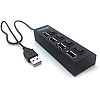 موزع بيانات محمول نحيف للغاية بـ 4 منافذ USB (أسود)