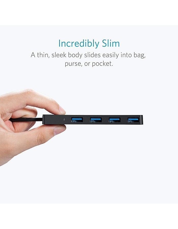 موزع رفيع للغاية بـ4 منفذ USB 3.0 لماك بوك وماك برو أو ميني واي ماك وسيرفس برو ونوت بوك والكمبيوتر واكس بي اس، مزود بمنفذ ذاكرة فلاش USB وهارد HDD