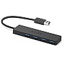 موزع رفيع للغاية بـ4 منفذ USB 3.0 لماك بوك وماك برو أو ميني واي ماك وسيرفس برو ونوت بوك والكمبيوتر واكس بي اس، مزود بمنفذ ذاكرة فلاش USB وهارد HDD