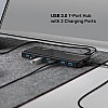 موزع USB 3.0 بـ 7 منافذ بيانات ومنفذي شحن ذكيين من تي بي -لينك، متوافق مع نظام التشغيل ويندوز وماك وكروم ولينكس، زر تشغيل/إيقاف، تصميم محول