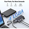موزع USB 3.0 بـ4 منافذ لنقل البيانات بسرعة عالية 5 جيجابايت في الثانية مع مصدر طاقة C للكمبيوتر واللاب توب وذاكرة فلاش وهارد HDD محمول وويندوز م