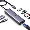 موزع USB نوع C 7 في 1 من يوجرين مع جيجابت ايثرنت 4K @60Hz HDMI، شحن بي دي 100 وات، قارئ بطاقات SD/TF، منفذين USB 3.0، قاعدة USB C متوافقة مع ماك M1، M2، اي باد، آ