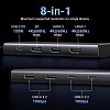 قاعدة توصيل ريفودوك برو 308 ثلاثية العرض من يوجرين، موزع USB C 2HDMI DP (4K @ 60Hz كحد أقصى)، 10Gbps 4 × منافذ USB (2 USB A و2 USB C)، PD 100 وات، متوافقة مع ماك بوك اي