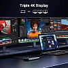 قاعدة توصيل ريفودوك برو 308 ثلاثية العرض من يوجرين، موزع USB C 2HDMI DP (4K @ 60Hz كحد أقصى)، 10Gbps 4 × منافذ USB (2 USB A و2 USB C)، PD 100 وات، متوافقة مع ماك بوك اي