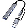 موزع USB نوع سي من لامكرتلب بيانات 3.0 4 منافذ رفيع للغاية متعدد المنافذ بسرعة عالية 5 جيجابايت في الثانية متوافق مع تابلت ميت بوك النوع وسيرف