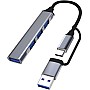 موزع USB نوع سي من لامكرتلب بيانات 3.0 4 منافذ رفيع للغاية متعدد المنافذ بسرعة عالية 5 جيجابايت في الثانية متوافق مع تابلت ميت بوك النوع وسيرف