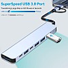 USB C Port Hub Aluminum 7 in 1 Multiport USB Extender Splitter Adapter with USB 3.0/2.0 Docking Station for MacBook Pro/Air/iPad Pro/Surface Pro/HP Laptop/Galaxy Phones (1 to 7)