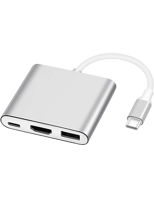 محول USB نوع سي إلى HDMI، محول ايه في رقمي متعدد المنافذ من USB 3.1 نوع سي إلى HDMI 4K مع منفذ USB 3.0 لجهاز ماك متعدد المنافذ لأجهزة ماك بوك برو وS8 بلس وS