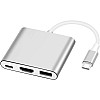 محول USB نوع سي إلى HDMI، محول ايه في رقمي متعدد المنافذ من USB 3.1 نوع سي إلى HDMI 4K مع منفذ USB 3.0 لجهاز ماك متعدد المنافذ لأجهزة ماك بوك برو وS8 بلس وS