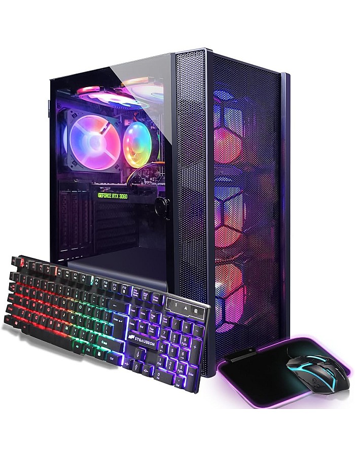STGAubron Gaming PC Computer Desktop, GeForce RTX 3060 12G, Intel Core i7 up to 3.9G, 32GB RAM, 1TB SSD, WiFi, BT 5.0, RGB Fan x6, Windows 11 Home