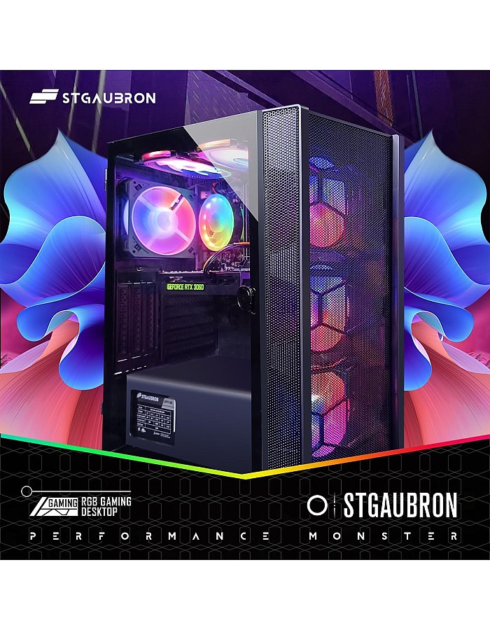 STGAubron Gaming PC Computer Desktop, GeForce RTX 3060 12G, Intel Core i7 up to 3.9G, 32GB RAM, 1TB SSD, WiFi, BT 5.0, RGB Fan x6, Windows 11 Home