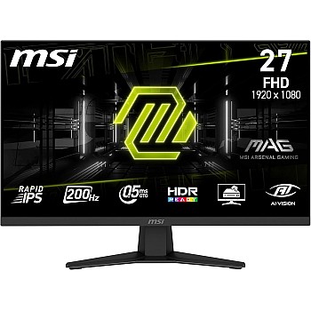 MSI MAG 274F 27-Inch FHD 1920x1080 Gaming Monitor - Rapid IPS, 200Hz, 0.5ms, HDR Ready, Eye Care, HDMI 2.0b, DP 1.2a, Frame-Less, Tilt-Adjustable, Vesa Mount, Black