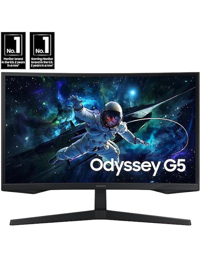 Samsung 27-Inch G55C Odyssey QHD 2K Curved Gaming Monitor, HRDR 10, VA Panel, 1ms MPRT, 165hz with Game Mode, Supports AMD FreeSync, HDMI and DisplayPort, Local Warranty