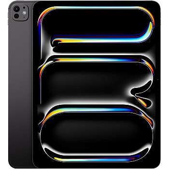 Apple iPad Pro 13-inch (M4): Ultra Retina XDR display, 256GB, Landscape 12MP Front Camera/12MP Back Camera, Wi-Fi 6E + 5G Cellular with eSIM, All-Day Battery Life, Standard glass - Space Black