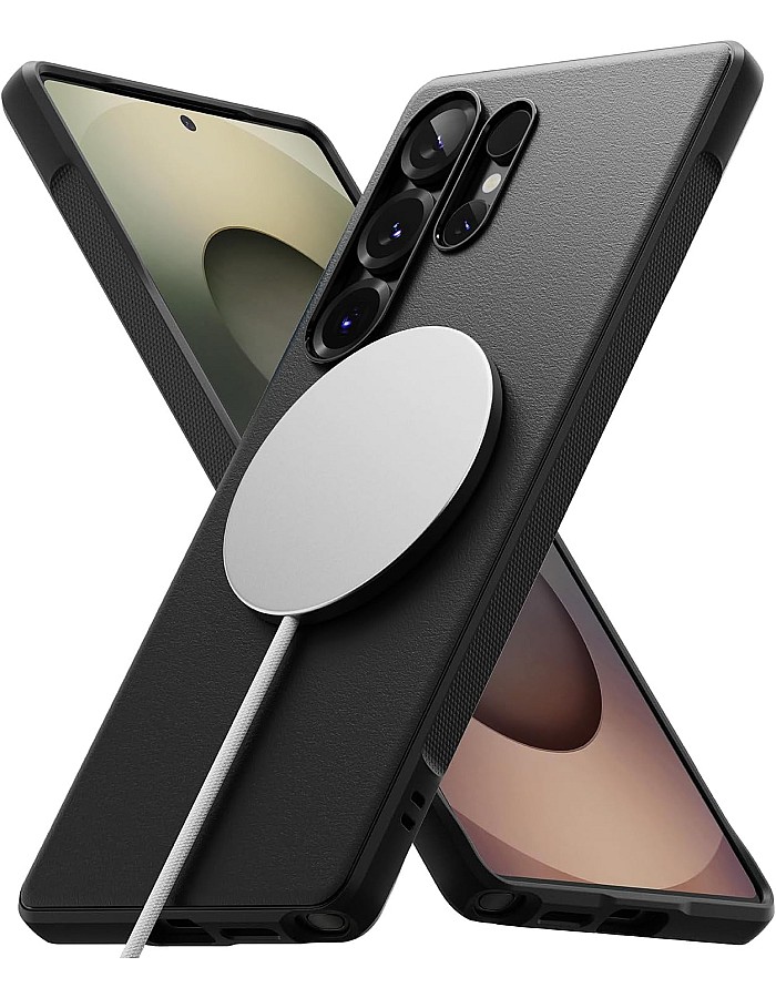 Ringke Onyx Magnetic Case for Samsung Galaxy S25 Ultra, [Compatible with MagSafe] Non-Slip Anti-Fingerprint Scratch-Resistant Shockproof Fit Stylish Mobile Phone Case - Black