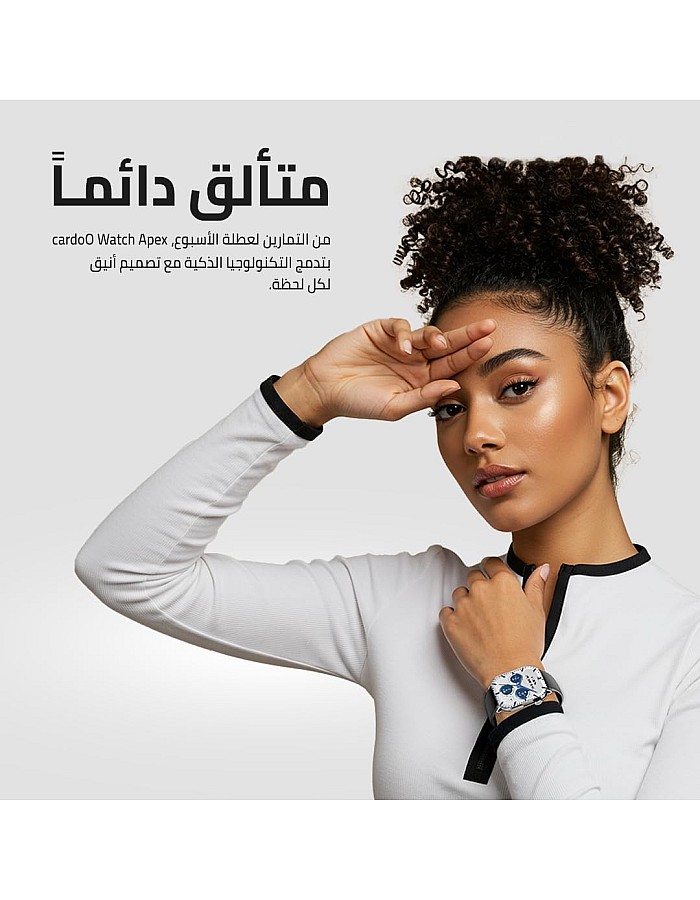 CardoO Smart Watch X Apex – 2.01” AMOLED Display, Bluetooth Calling, Fitness & Health Tracker, 100+ Sports Modes, Heart & SpO2 Monitor, IP68 Waterproof – Compatible with Android & iOS - Black