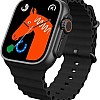 T800 Ultra Smart Watch Largest and Brightest Display Deep Waterproof With Video Controlling Assistant Wireless Fast Charging, BIGGER SCREEN SHOW MORE, Bluetooth, NFC (BLACK)