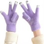 1 Pair Women Cute Cartoon Touchscreen Winter Gloves - Warm Full Finger Gloves with Elastic Design and Soft Lining for Cold - Suitable for Outdoor Activities and Daily Use