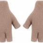 1 Pair Women Gloves Half Finger Gloves Elegant Plush Thick Warm Anti-cold Gloves
