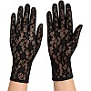 Women's Black Lace Gloves, Floral Pattern, Sheer, Elegant Evening Style, Formal Occasion