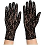 Women's Black Lace Gloves, Floral Pattern, Sheer, Elegant Evening Style, Formal Occasion