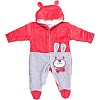 Papillon Girls Embroidered Bear Velvet Hooded Long Sleeves Bodysuit Baby & Toddler Sleepers (pack of 1)