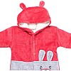 Papillon Girls Embroidered Bear Velvet Hooded Long Sleeves Bodysuit Baby & Toddler Sleepers (pack of 1)