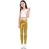 Girls Elastic Sport Leather Stretch Pants