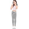Girls Elastic Sport Leather Stretch Pants