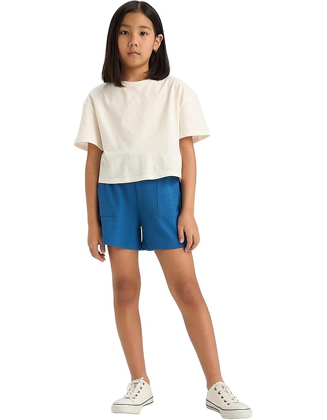 DeFacto Girl Short Casual Knitted Bottom Short E4426A8,Blue 9/10 Y