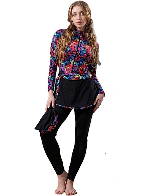 Sun Confused Long Sleeves Burkini Swimsuit