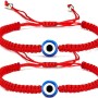 2 Pcs Evil Eye Lucky Bracelets Kabbalah Adjustable Red String Amulet Nazar Matching Friendship Gift for Women Men Couple, rope, rope